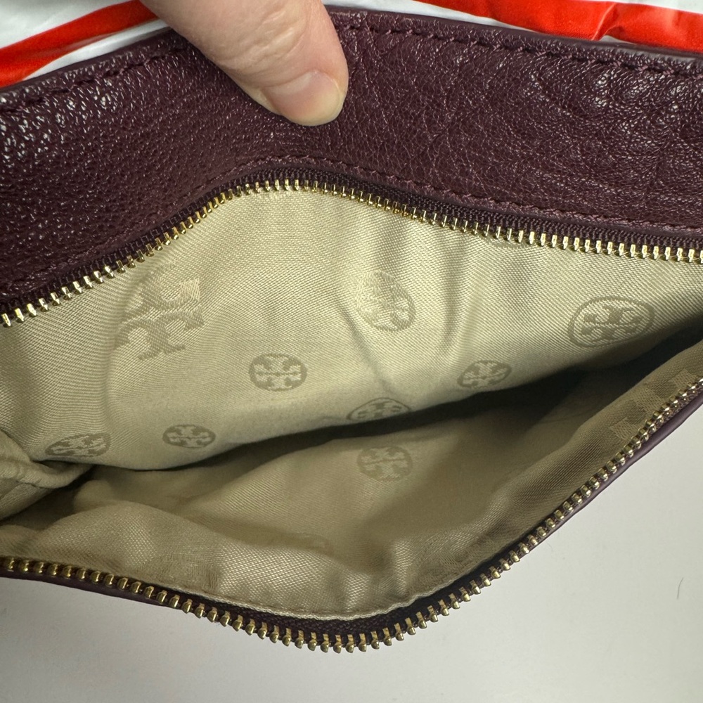 ☘️#159 Tory Burch Vintage 797 Pebbled Leather Two-Way Bag Gold-Tone Hardware - Picture 11 of 14